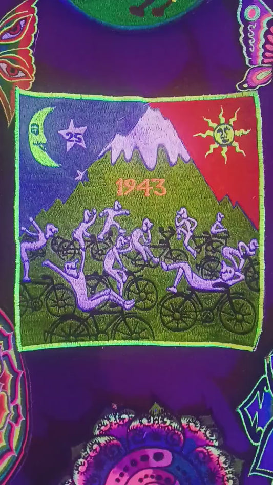 Hofmann Bicycle Day Party Patch Psychedelic Hippie Leary Albert Hofmann discovery of LSD vintage artwork