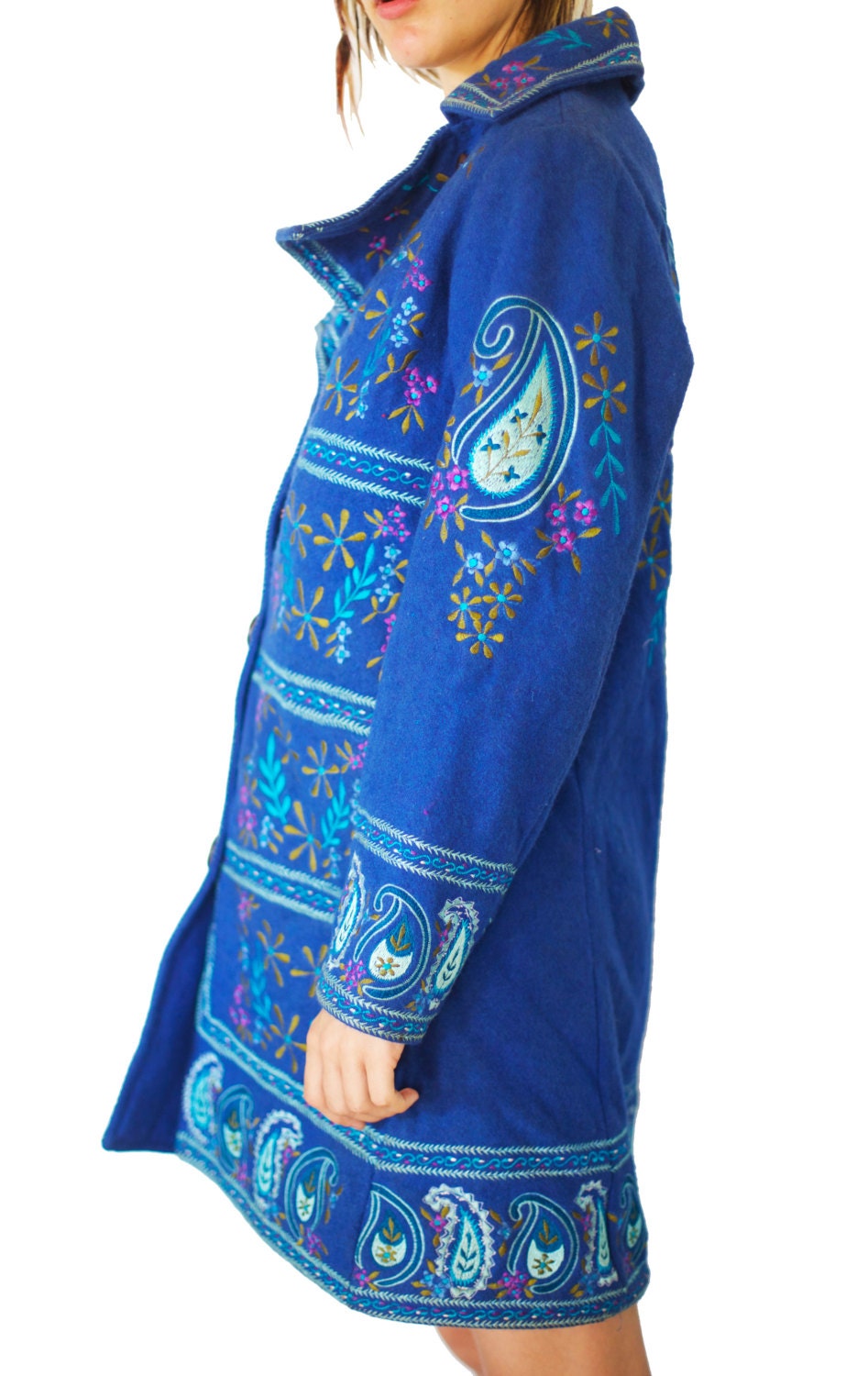 Flower Power coat psychedelic The Beatles costume pure handmade embroidery no print