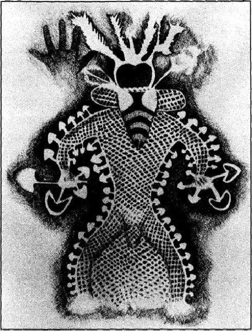 Mushroom Shaman UV Painting - 90x60cm - handmade on order - fully blacklight glowing colors - psychedelic psilocybin visionary artwork