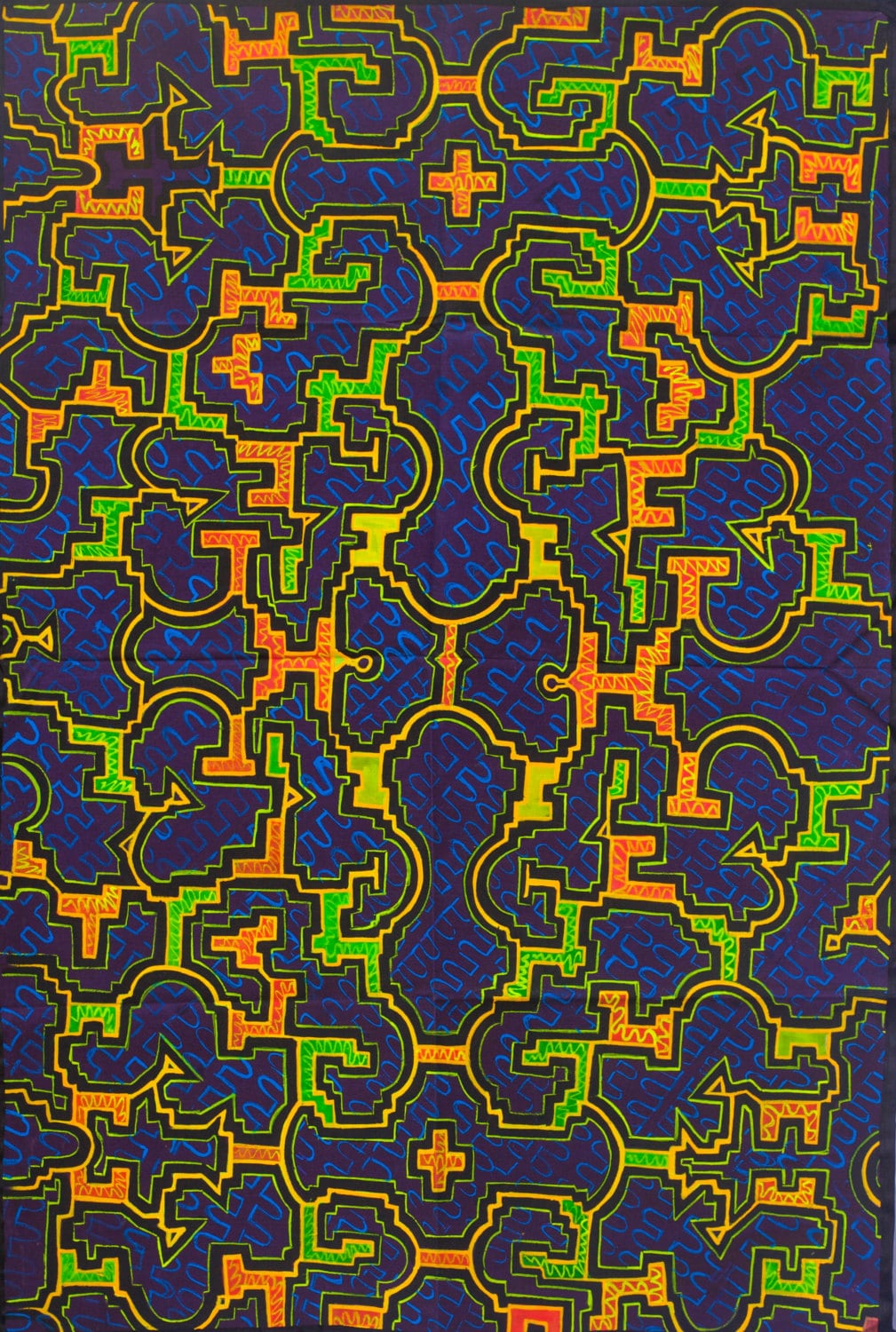 Visionary Yage UV Painting - 90x60cm - handmade on order - fully blacklight glowing colors - psychedelic dmt visionary artwork