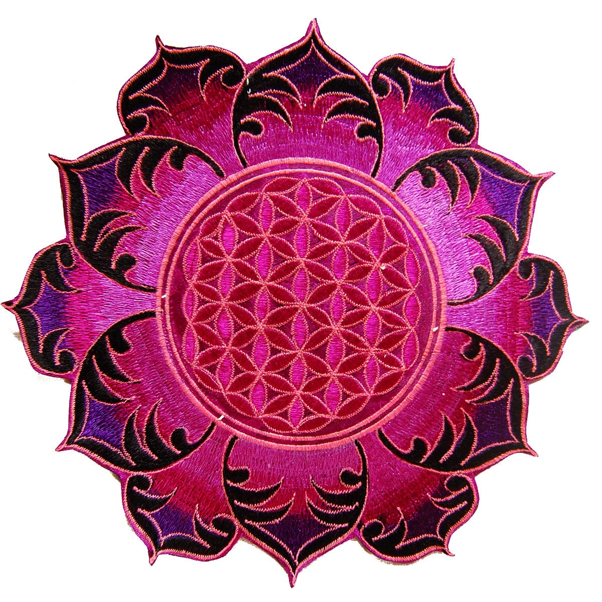 Purple Flower of Life holy geometry patch flower mandala sacred geometry embroidery art for sew on