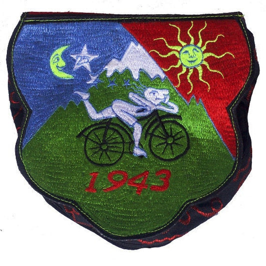 LSD Shoulderbag psychedelic Bicycleday bag goa trance embroidery LSD vintage artwork Timothy Leary handbag