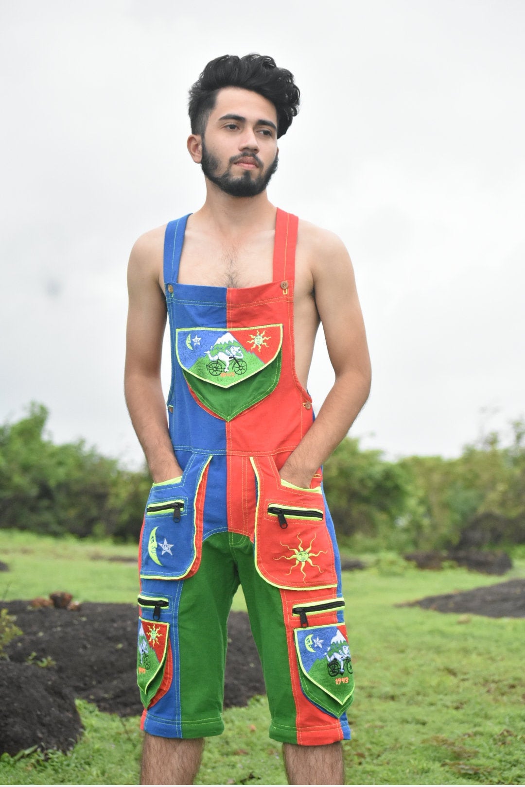 Bicycle Day LSD Dungarees - sexy Albert Hofmann vintage clothing - handmade and any size available