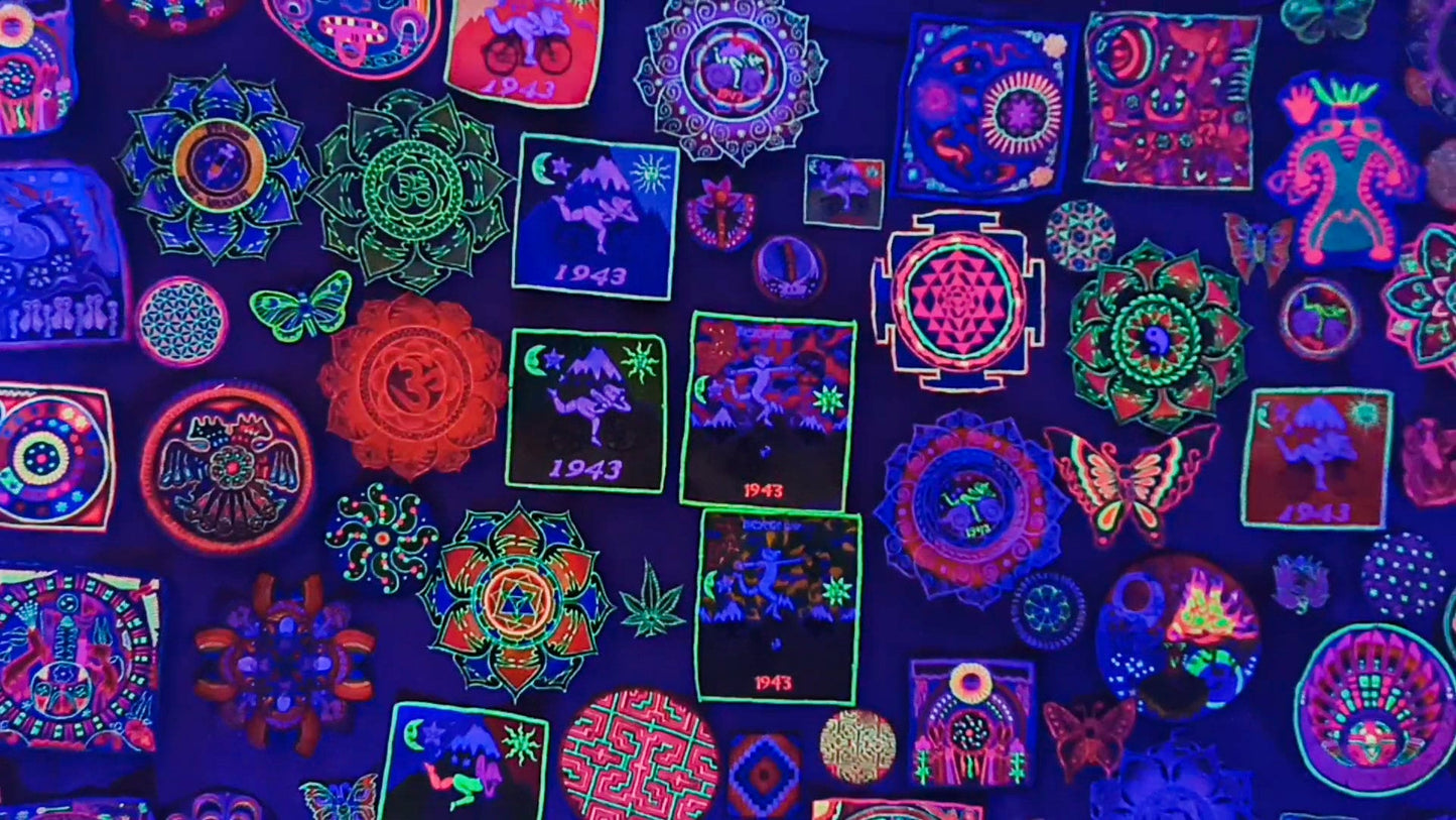 Green Aum Mandala Patch Cosmic Music Goa Trance Festival OM oldschool psytrance yantra