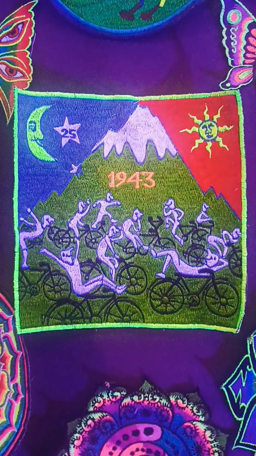 Hofmann Bicycle Day Party Patch Psychedelic Hippie Leary Albert Hofmann discovery of LSD vintage artwork
