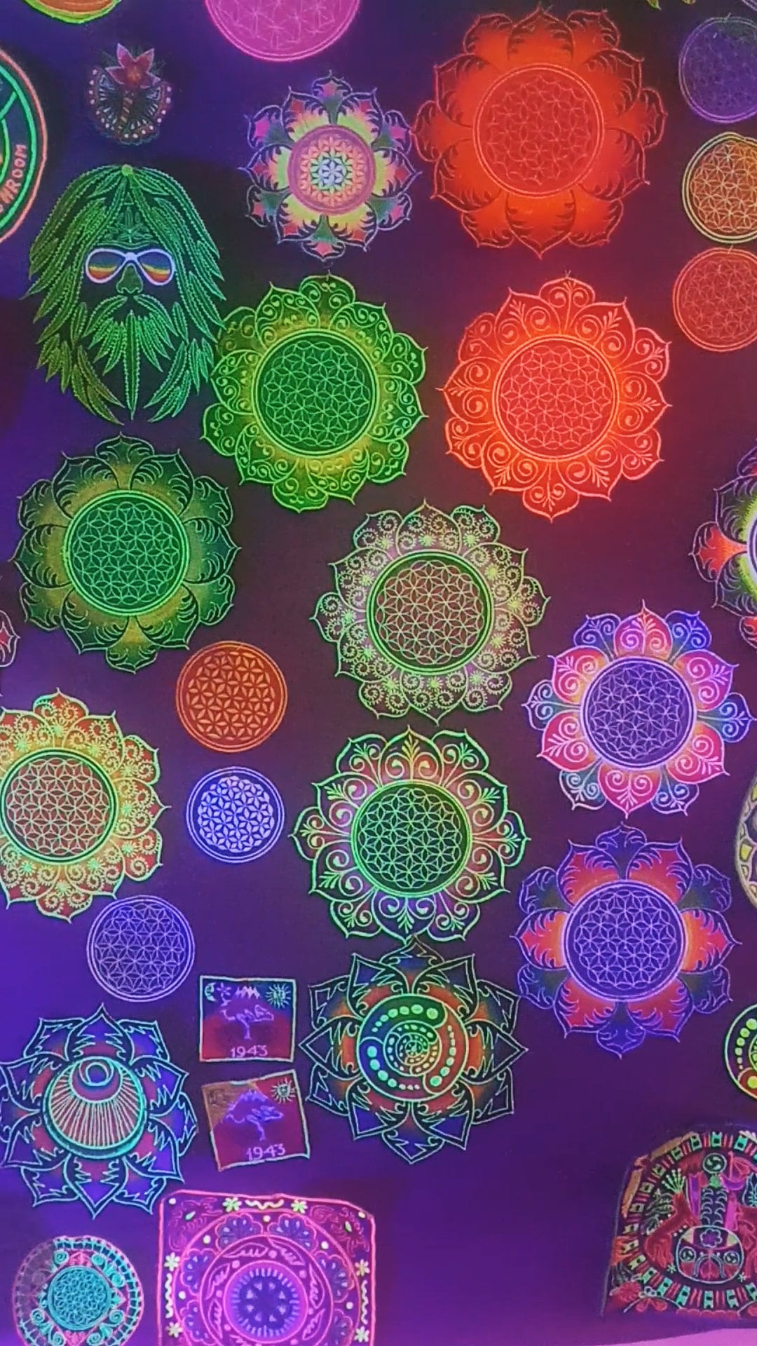 Flower of Life rainbow flower mandala holy geometry patch sacred art