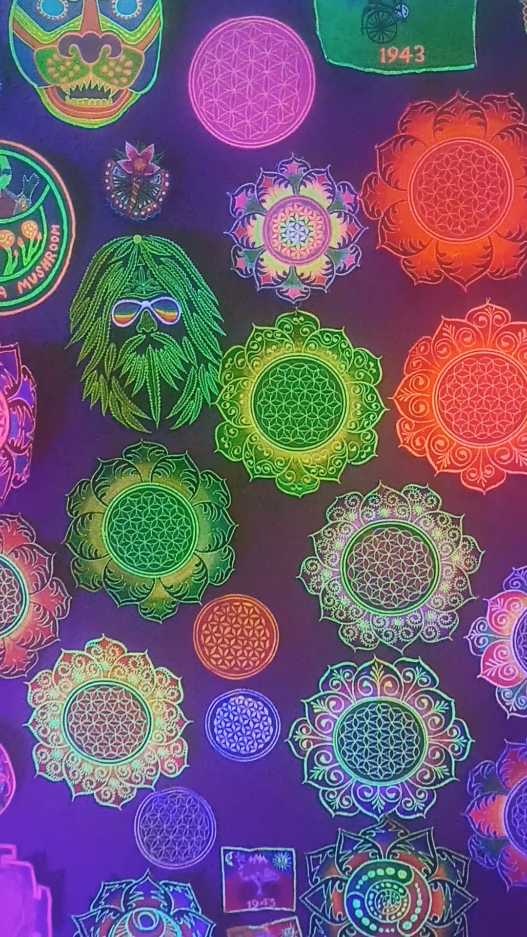 celtic Flower of Life green mandala holy geometry patch sacred art