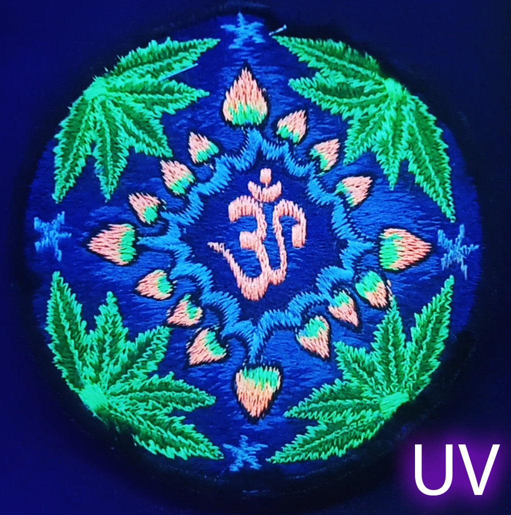 weed mushroom aum patch small size weed hemp psilocybin thc cannabis