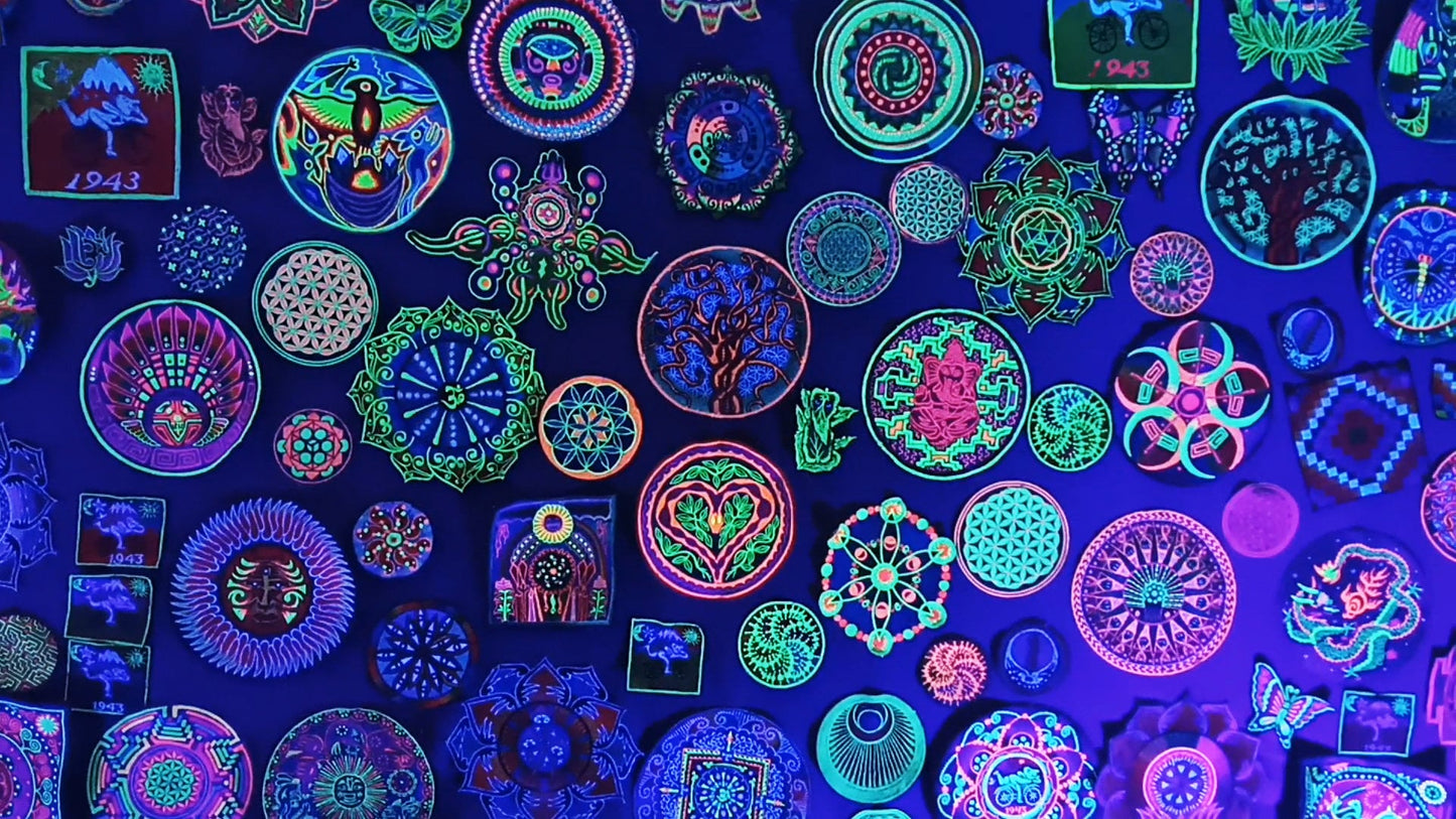 Flower of Life Tree of Life purple style embroidery patch