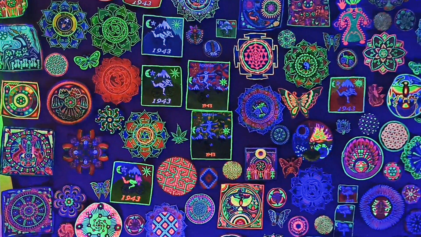 Green Bicycle Day LSD Cult Patch Albert Hofmann 1943 Burning Man Psychedelic Acid Trip Hippie Visionary Drug Cosmic Healing Medicine