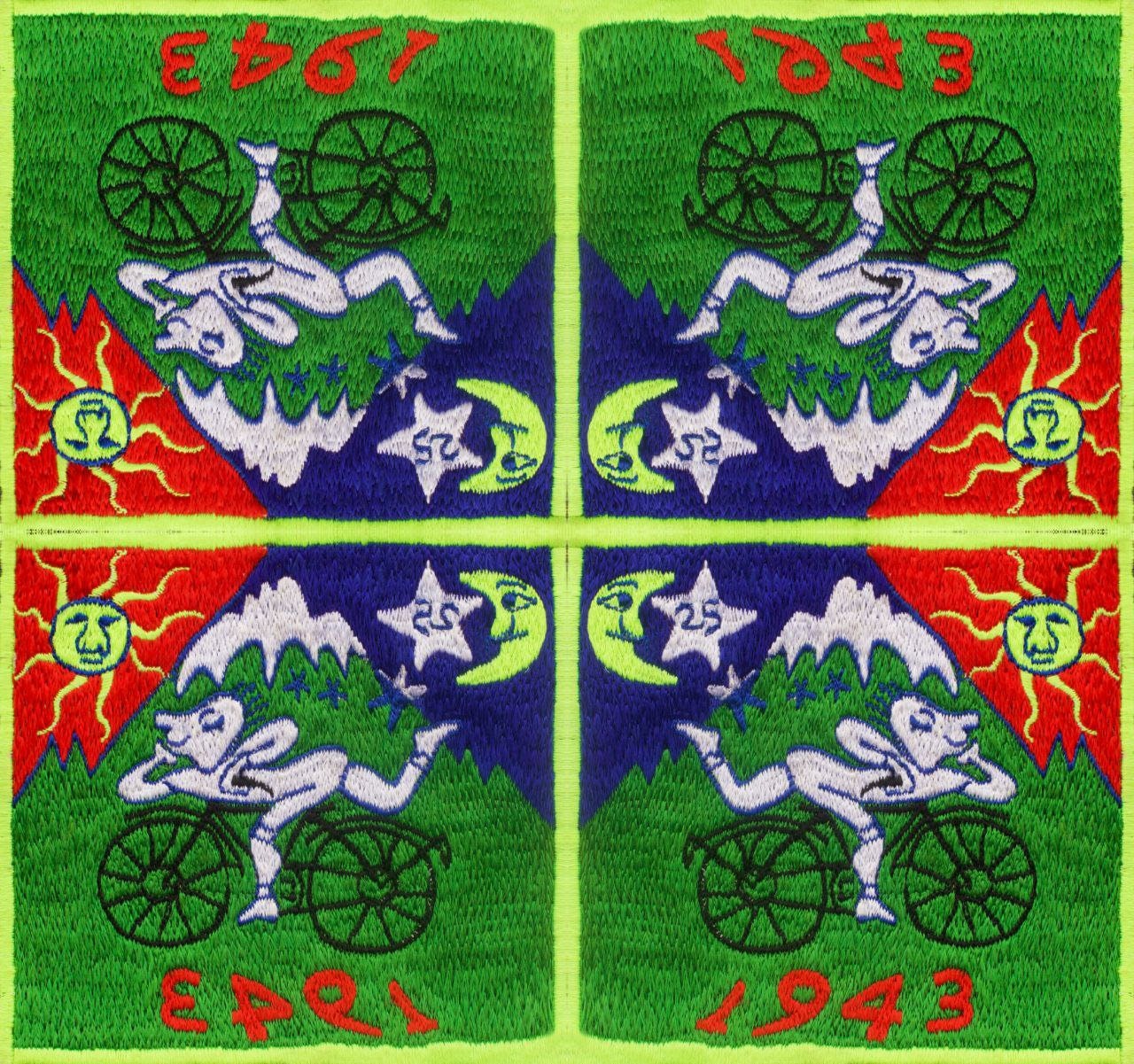 Bicycle Day Patch Albert Hofmann 1943 LSD Psychedelic Hippie Leary 3.5 inch embroidery for sew on goa trance festival wear outfit