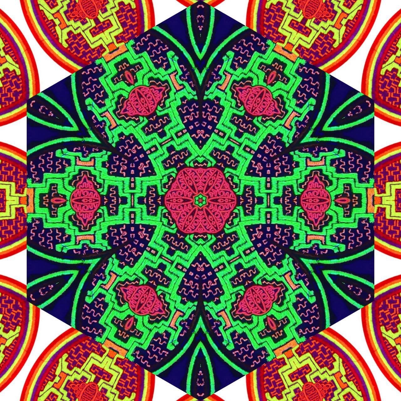 Ganesha Ayahuasca Patch Visionary DMT Songs Artwork Icaro Sacred Shipibo Healing Patterns Woven Songs of the Amazon UV glowing embroidery
