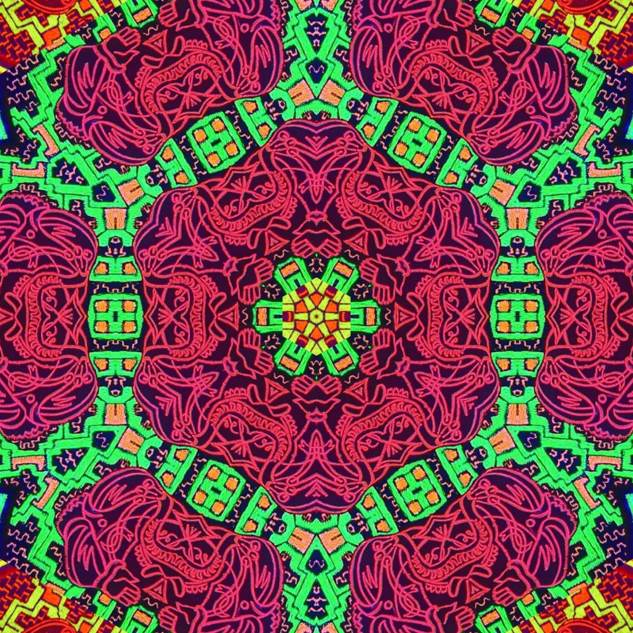 Ganesha Ayahuasca Patch Visionary DMT Songs Artwork Icaro Sacred Shipibo Healing Patterns Woven Songs of the Amazon UV glowing embroidery