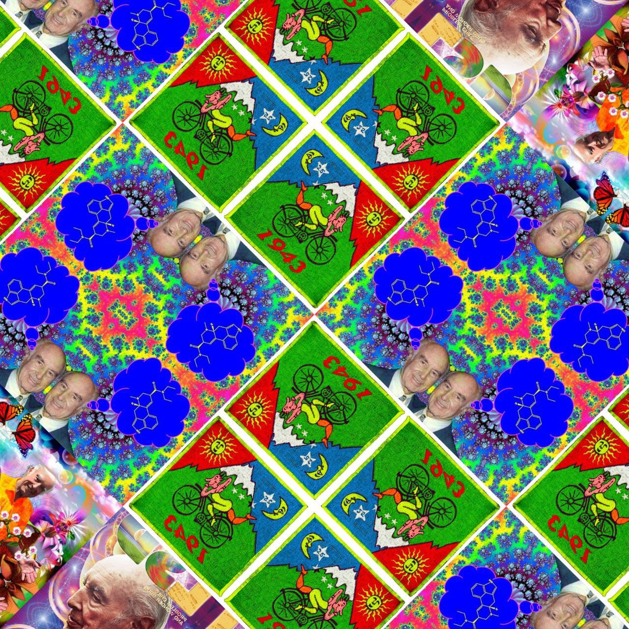 Psychedelic Bicycle Day Albert Hofmann LSD embroidery Patch Hippie Timothy Leary Consciousness expansion Psytrance Goatrance Therapy Healing