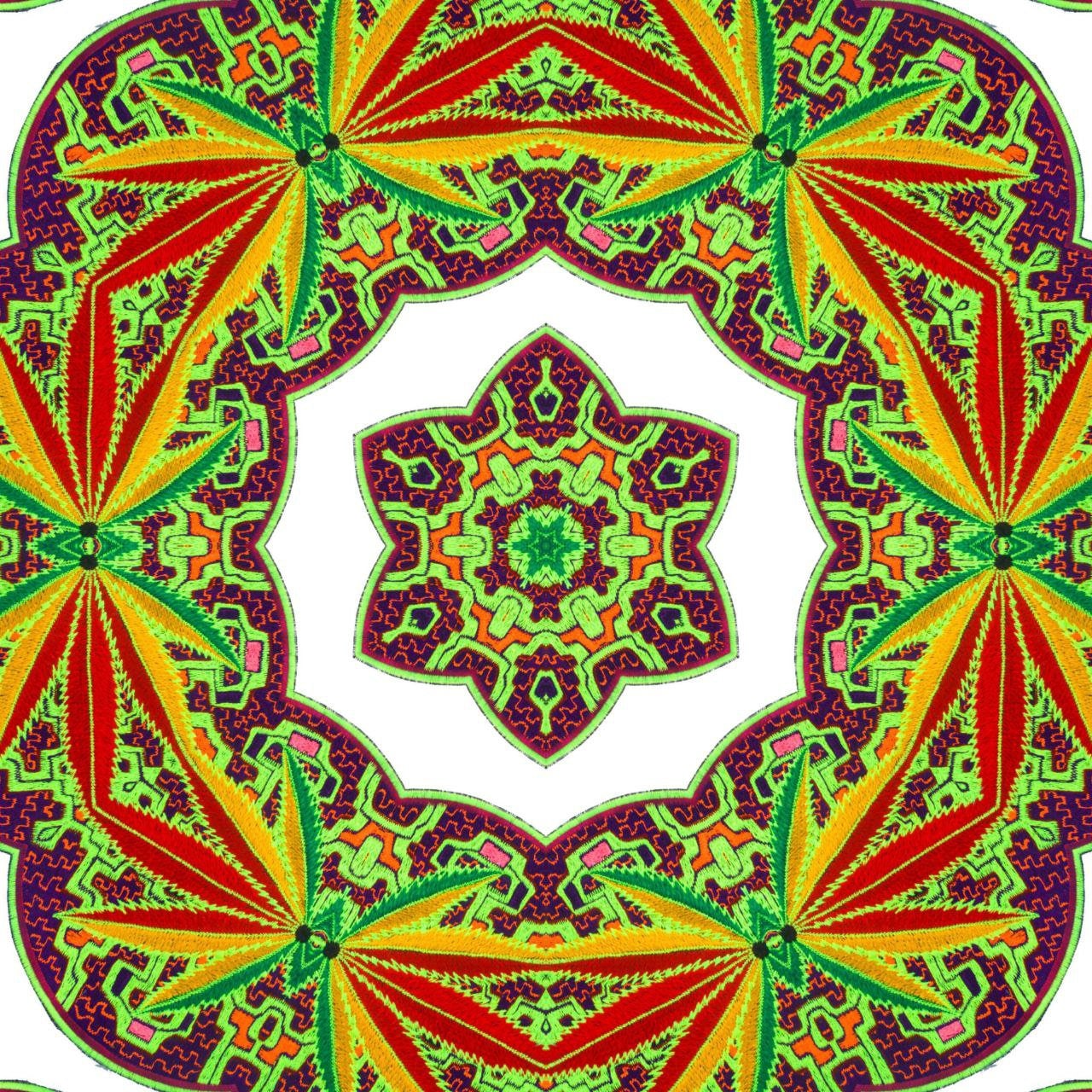 Santa Maria Ayahuasca Patch Marihuana Cannabis handmade embroidery 7.5 inch