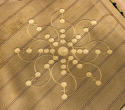 tidcombe crop circle medium patch - alien art - blacklight - fractal flower - mystery - holy geometry