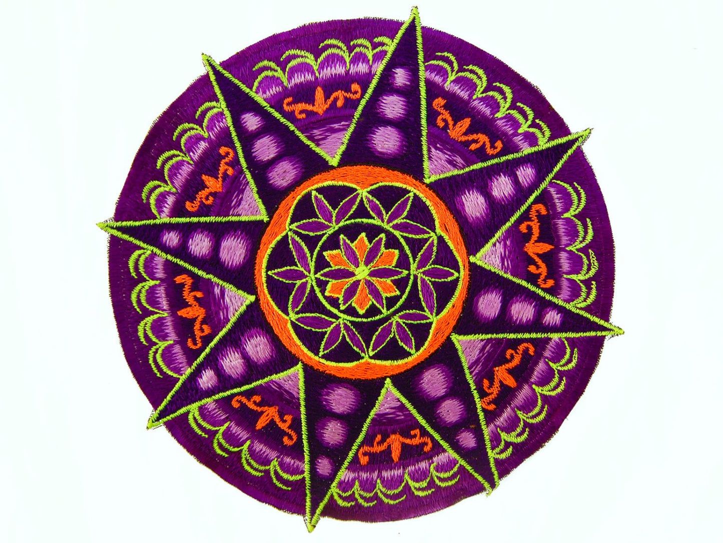 Seed of Life purple star holy geometry patch sacred art