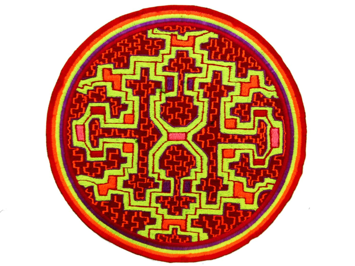 Ayahuasca Patch Visionary DMT Song Artwork Icaro Psychedelic Shipibo Conibo Embroidery Woven Songs of the Amazon Blacklight Glowing Art