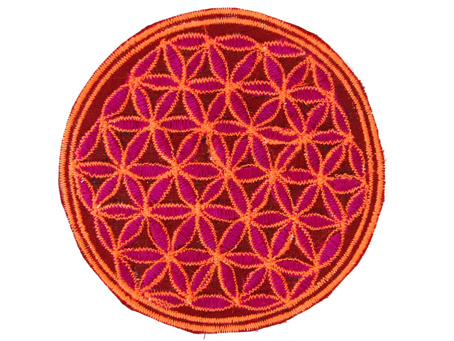 pink flower of life patch medium size