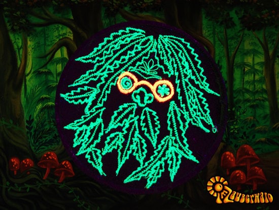 ganja man patch small size weed hemp face