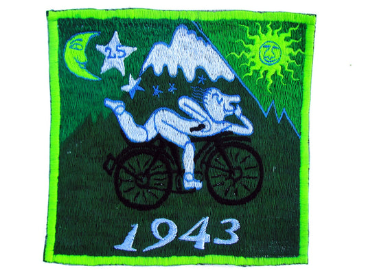 Green Bicycle Day LSD medium Patch Albert Hofmann 1943 Burning Man Psychedelic Acid Trip Hippie Visionary Drug Cosmic Healing Medicine