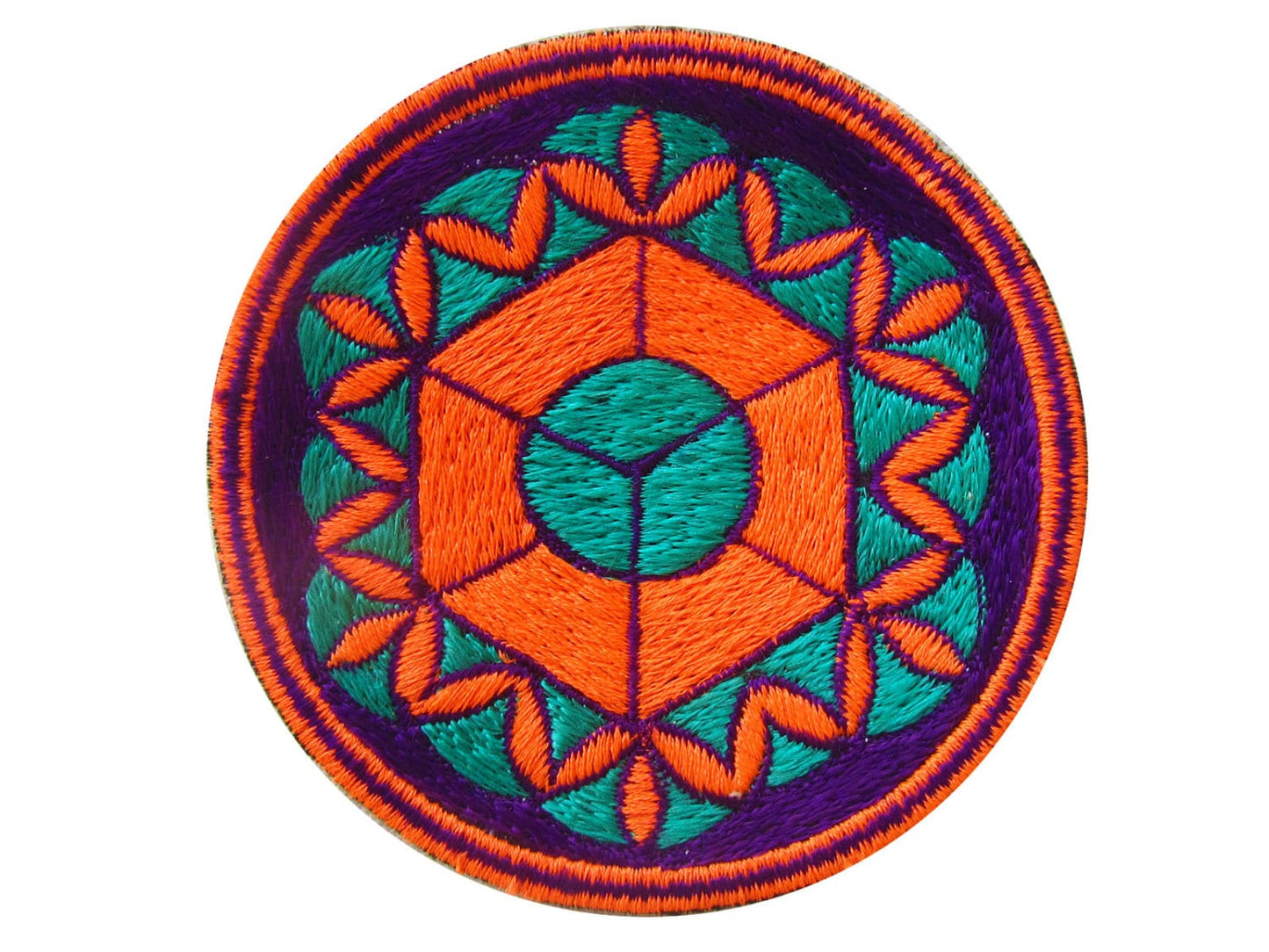 sacred geometry - patch - element earth flower of life blacklight hexaedon