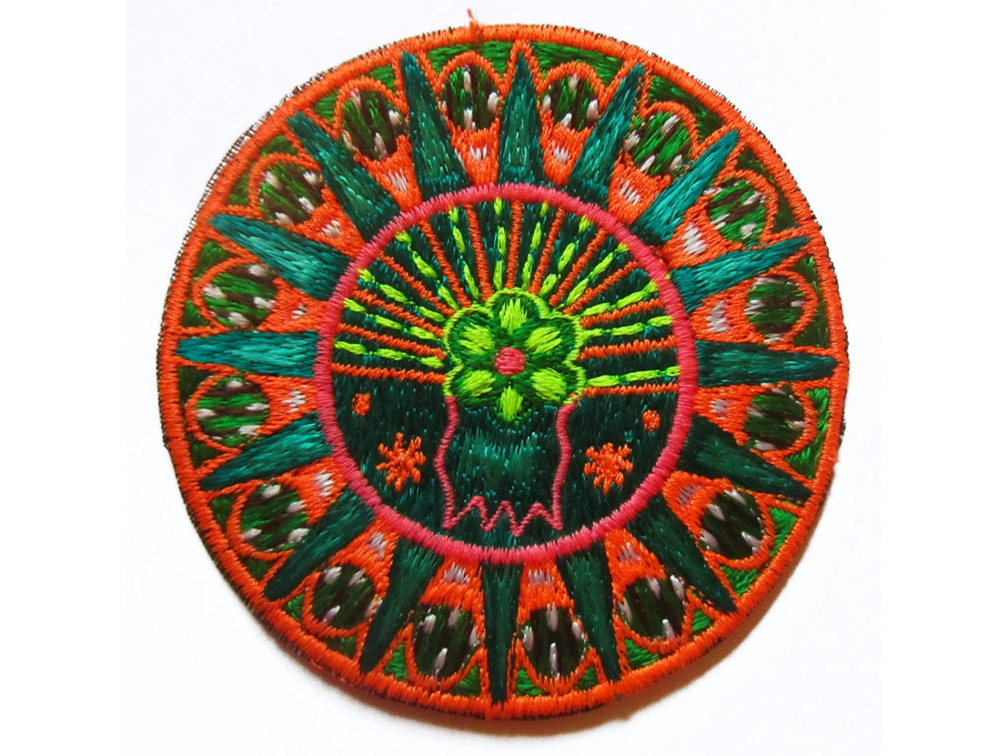 Peyote Cactus Mandala small patch Huichol Artwork