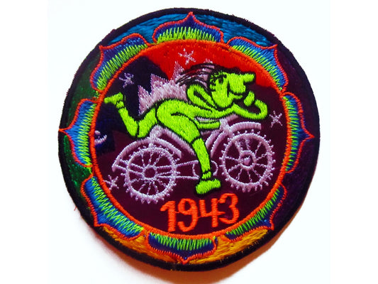 Hofmann LSD Mandala medium patch Bicycle Day blacklight 1943 Psychedelic Acid Trip Goa Hippie Visionary Medicine Divine Healing