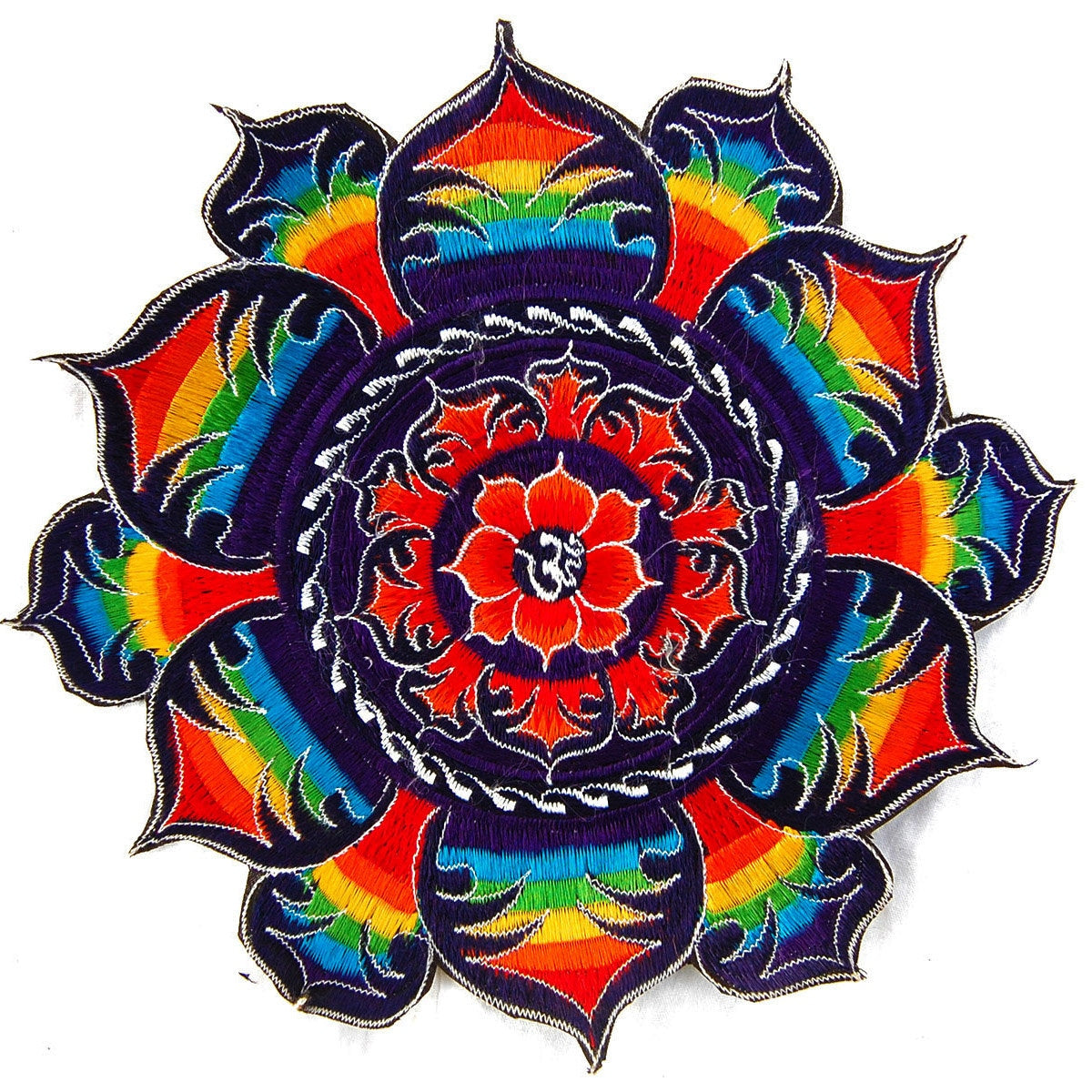 Rainbow purple Aum Mandala Patch
