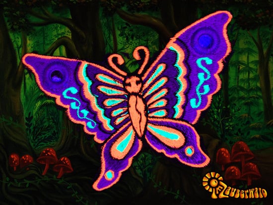 purple mirror butterfly patch small size beautiful