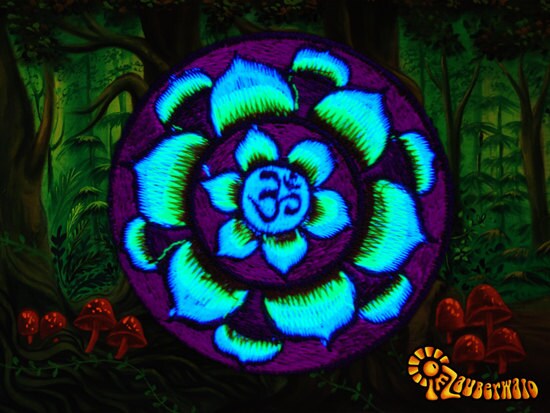 lila aum patch small size cosmic music goa india mandala