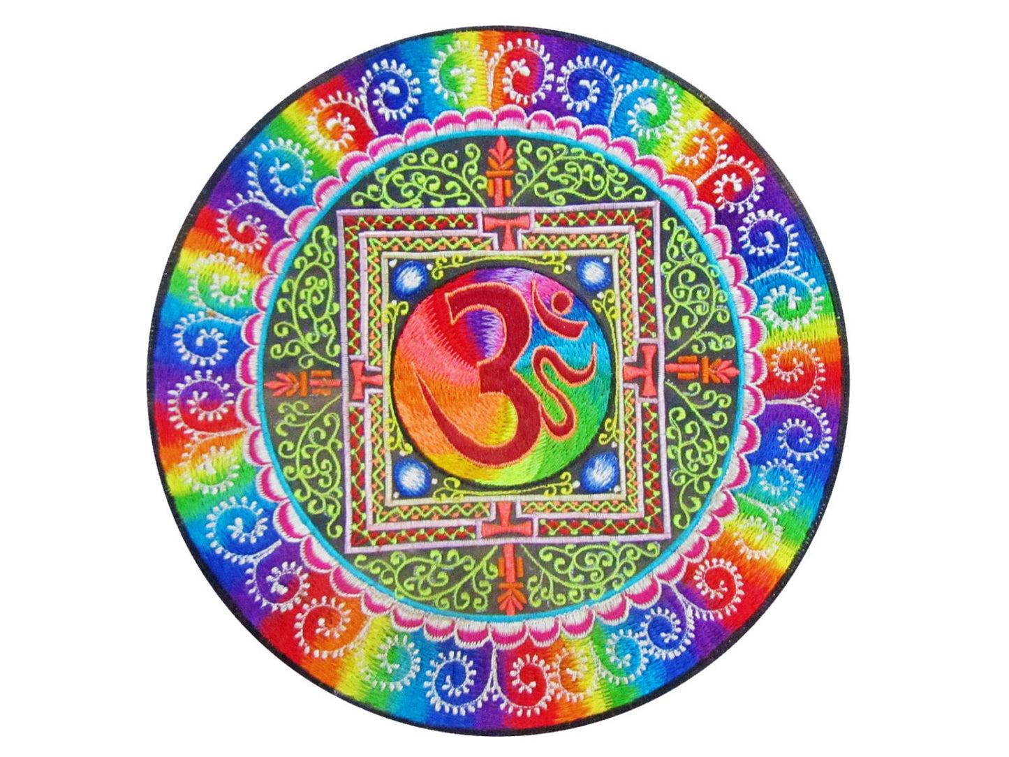 Rainbow AUM Mandala Patch