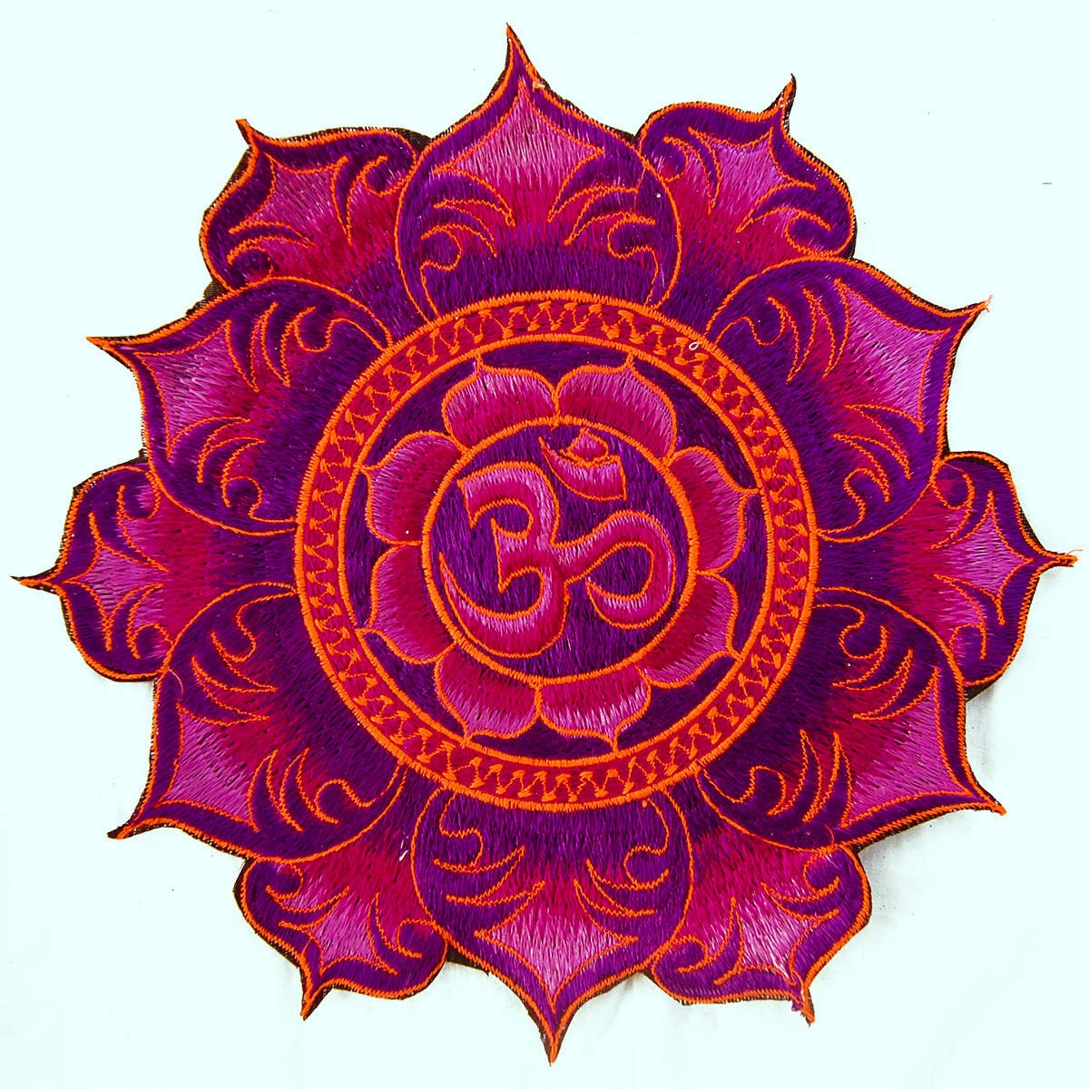 Blue Aum Mandala Patch Cosmic Music Goa Trance Festival Party
