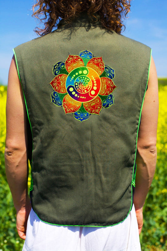 rainbow crop circle attributes - Design your jacket in any colours -handmade in your size blacklight active 1 zip lock inside pocket