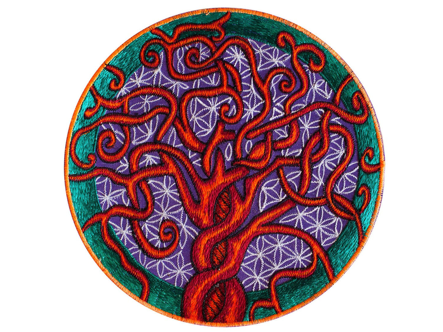 Flower of Life Tree of Life purple style embroidery patch