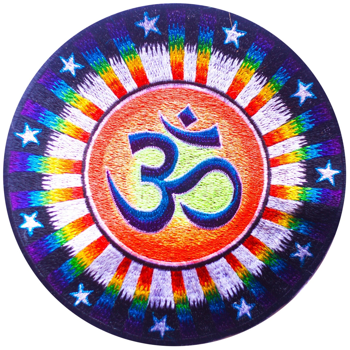 Spiritual AUM Rainbow Sun Patch starseed blacklight glowing embroidery