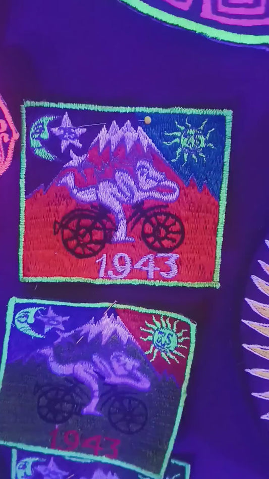 small Pink Bicycle Day Albert Hofmann 1943 LSD patch Psychedelic Trip Hippie Drug Timothy Leary Psychotherapy Divine Healing Medicine