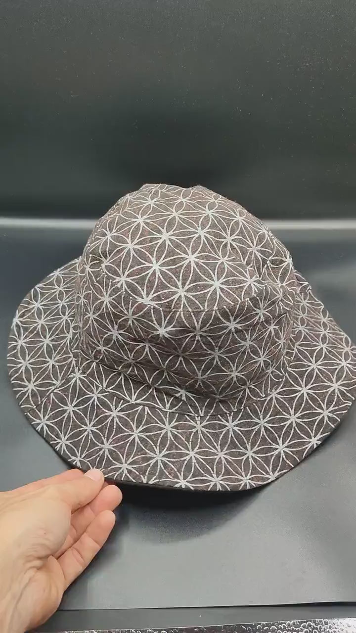 Flower of Life Hat with secret pocket inside - light and comfortable sunshine protection sacred geometry holy patterns Beauty of Creation