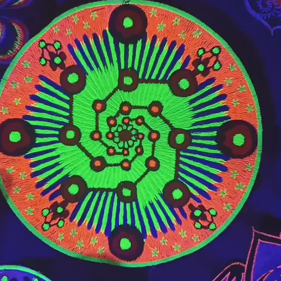 Psychedelic Space patch blacklight glowing hyperspace embroidery