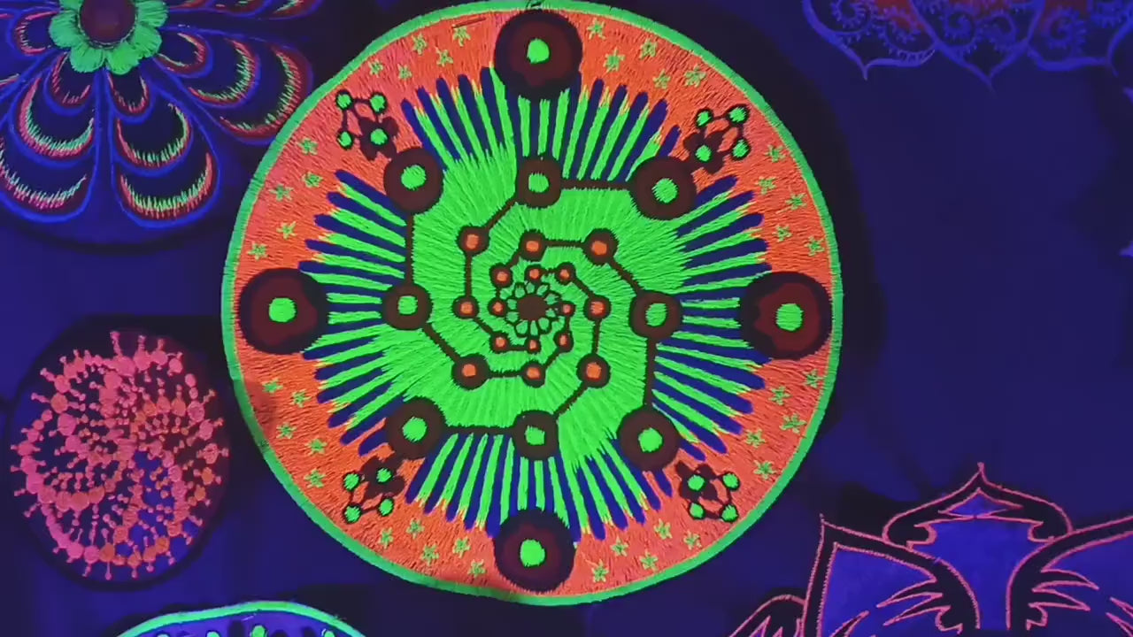 Psychedelic Space patch blacklight glowing hyperspace embroidery