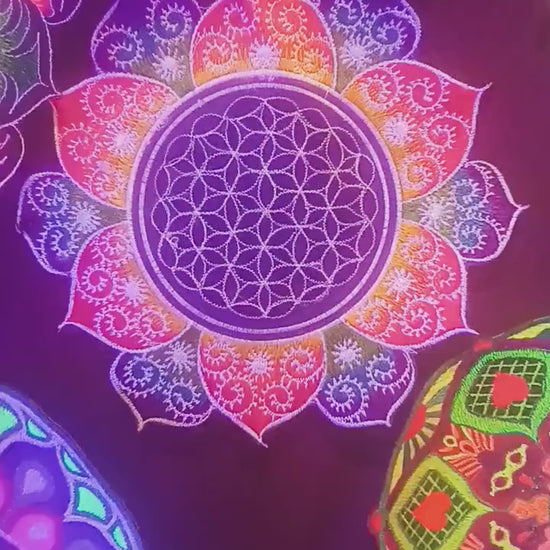 fractal Flower of Life rainbow mandala holy geometry patch sacred art