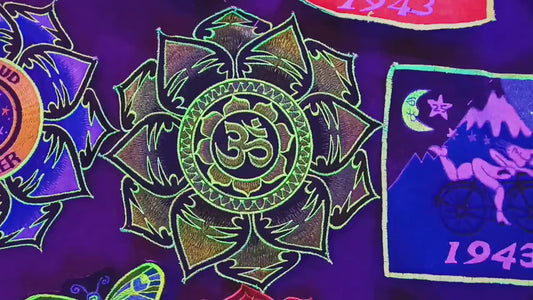 Green Aum Mandala Patch Cosmic Music Goa Trance Festival OM oldschool psytrance yantra