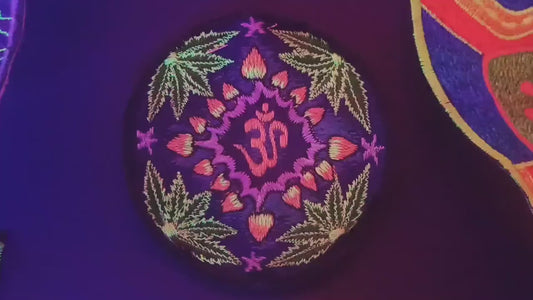 weed mushroom aum patch small size weed hemp psilocybin thc cannabis