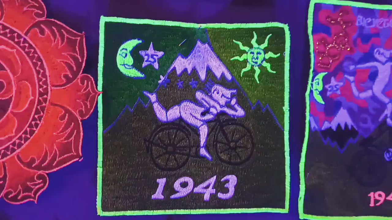 Green Bicycle Day LSD Cult Patch Albert Hofmann 1943 Burning Man Psychedelic Acid Trip Hippie Visionary Drug Cosmic Healing Medicine