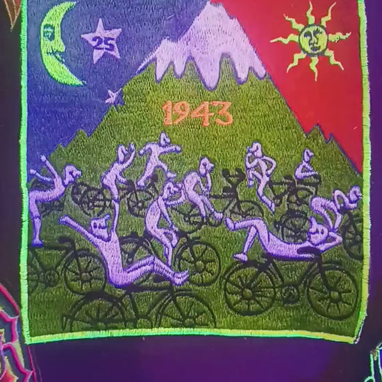 Hofmann Bicycle Day Party Patch Psychedelic Hippie Leary Albert Hofmann discovery of LSD vintage artwork