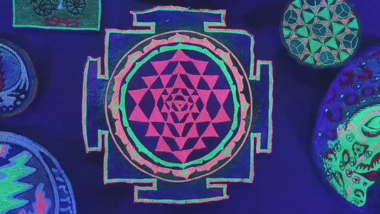 Shri Yantra T-Shirt - sacred healing yantra from india handmade embroidery no print