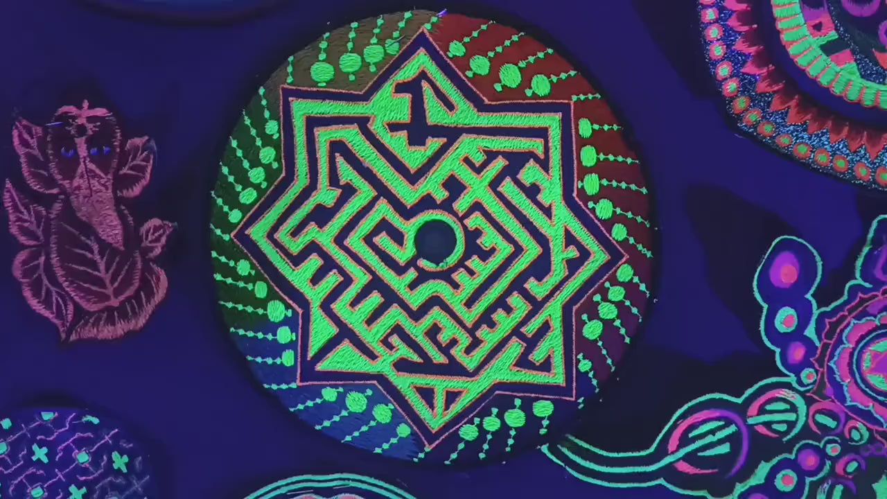 Mirror Labyrinth Patch blacklight active rainbow fractal