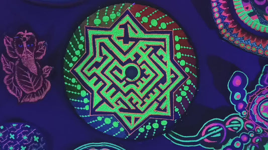 Mirror Labyrinth Patch blacklight active rainbow fractal