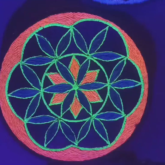 seed of life patch small size blacklight active crop circle