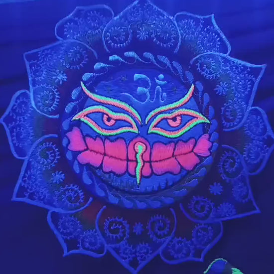 AUM Buddha Eyes rainbow fractal patch
